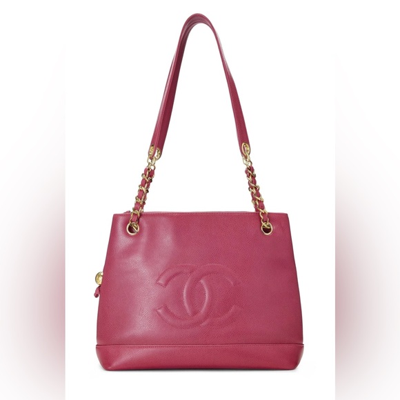 CHANEL Handbags - Chanel Raspberry Caviar Tote
